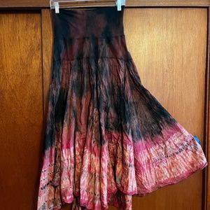 Long Tiedye Cotton Skirt s/m